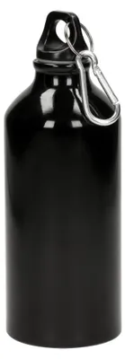 Produktbild von Trinkflasche 'Sporty' 0,6 L - auslaufsichere Wasserflasche Kinder & Erwachsene - robuste Sportflasche mit Karabiner - schwarz