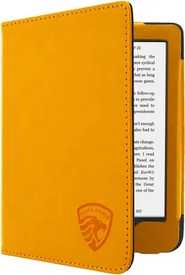 Produktbild von Dutch Shield - Luxe Case Hülle für das Kobo Clara 2E Ebook - Klapphülle Ereader Schutzhülle Cover Gelb