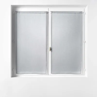 Vorhangpaar 2x60x90 cm, Polyester, halbdurchsichtig, grau