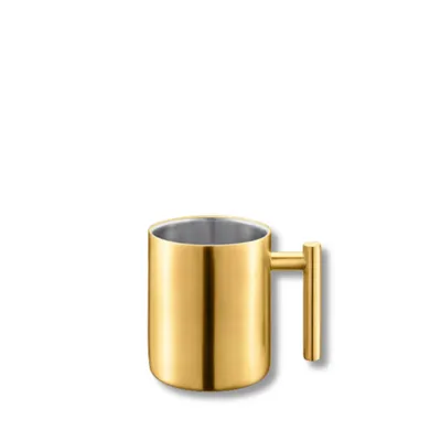 Immagine prodotto di Tazza a doppia parete Wilmax da 350 ml in acciaio inossidabile dorato WL-517610135/A
