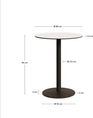 Produktbild von Outdoor-Tisch Esilda 80 x 80 x 96 cm Stahl Phenolplatte Braun Weiß