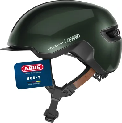 Produktbild von ABUS Urban Helm HUD-Y - mit magnetischem, aufladbarem LED-Rücklicht & Magnetverschluss Cooler Fahrradhelm für den Alltag Damen und Herren