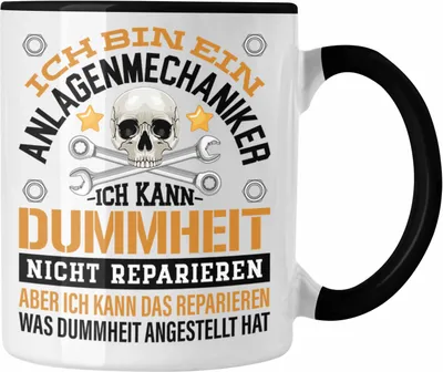 Produktbild von Trendation - Anlagenmechaniker Tasse Geschenk Spruch Männer (Schwarz)