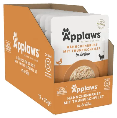 Productafbeelding van Applaws Natuurlijk natvoer voor katten, in zakjes, kip met tonijn