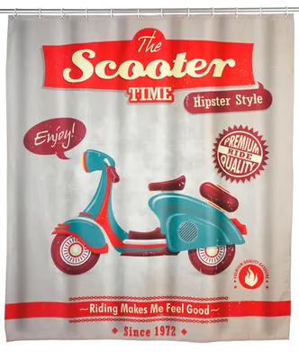 Produktbild von Anti-Schimmel Duschvorhang Vintage Scooter