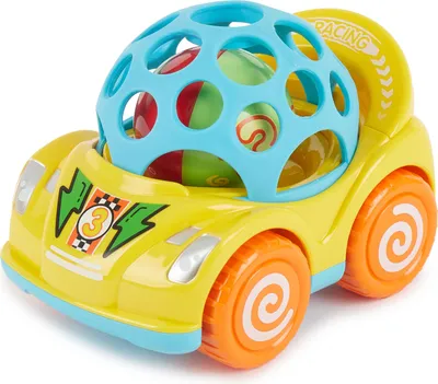 Produktbild von Bieco Rückzug Auto mit Rassel, Gelb | Auto Spielzeug | Baby Auto | Aufziehautos mit Rückzug | Spielzeugauto ab 1 Jahren | Spielzeug Auto | Autos Spielzeug | Cars Geschenke | Spielzeug ab 1 Jahre