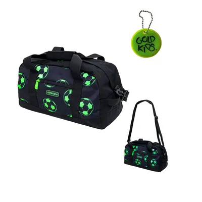 Produktbild von Goldkids - Sporttasche Kinder für Mädchen & Jungen - Umhängetasche mit Fußball Motiv - Schwimmtasche mit verstärktem Boden Trainingstasche 40x22x20cm