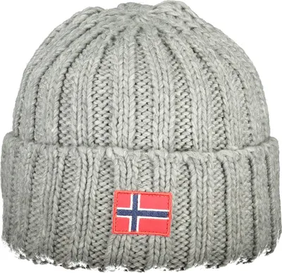 Produktbild von Graue Herrenmütze mit stilvoller Norwegen-Applikation – Ideal für Sie