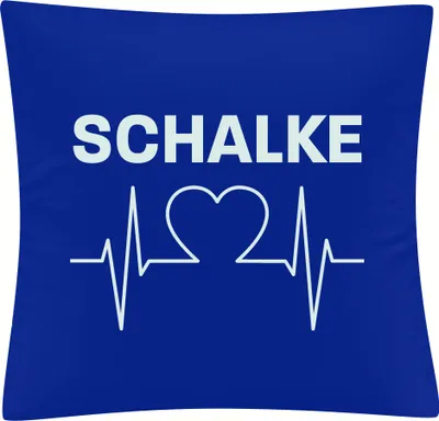 Produktbild von multifanshop Kissenbezug - Schalke - Herzschlag, blau, Größe one size