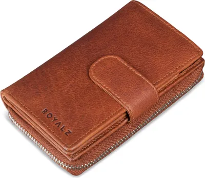 Produktbild von ROYALZ Vintage Leder Damen Geldbörse 18 Kartenfächer Organizer RFID Blocker Portemonnaie viele Fächer Brieftasche XXL Portmonee