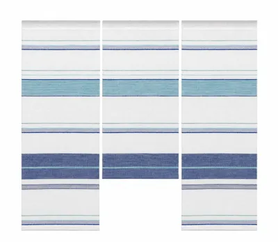 Produktbild von Design Mini Flächenvorhang Set blau Leinen Webstreifen