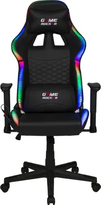 Produktbild von Gaming-Stuhl >Game-Rocker< LED Beleuchtung, Bezug schwarz - 66x125x66cm (BxHxT)