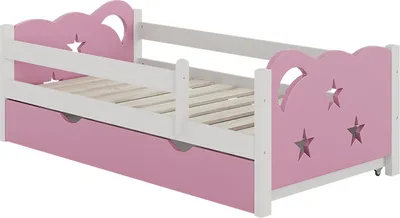 Produktbild von Kinderbett Vitalispa Jessica Rosa 70x140 cm mit Schublade, ohne Matratze, Model 40321