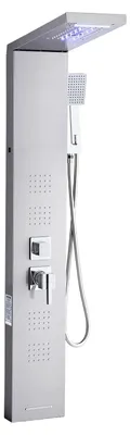 Obrázok produktu pre Vežový sprchový panel VEVOR (5 režimov) s dažďovou sprchovou hlavicou a LED diódou, (1345 mm) sprchový stĺp z brúsenej nehrdzavejúcej ocele