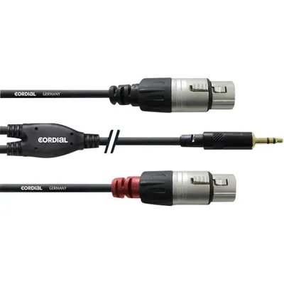 Produktbild von Cordial CFY 1.8 WFF Audiokabel 1.8 m 3.5mm 2 x XLR Schwarz