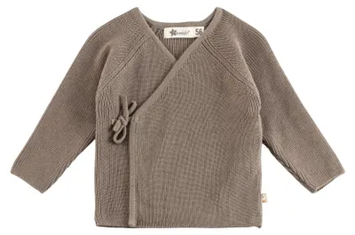 Produktbild von Sterntaler Strickjacke Struktur - Baby Jacke aus Baumwollgarn - Baby und Kinder Jacke mit Wickelverschluss zum Binden - Uni Bekleidung - braun, Größe 74