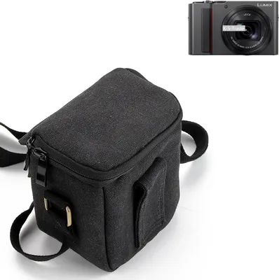 Produktbild von K-S-Trade Umhängetasche kompatibel mit Panasonic Lumix DC-TZ202 Schulter Tasche Tragetasche Kameratasche Fototasche schwarz Schutzhülle