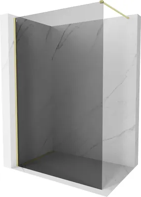 Image de Mexen Kioto-X paroi de douche Walk-in 50 x 200 cm, graphite 10 mm, or brossé - 800-050-101-55-40-X