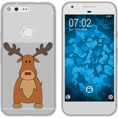 Produktbild von PhoneNatic Case kompatibel mit Google Pixel XL Silikon-Hülle X Mas Weihnachten Rentier M3