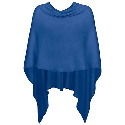 Imagen del producto de 221 Mississhop - Poncho/capa para mujer, tipo sobretodo, de punto fino y suave, tipo jersey, para otoño/invierno, talla única, color azul real