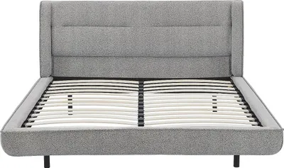 Produktbild von Bett 140 x 190 cm - Bouclé-Stoff - Grau - ISYDE