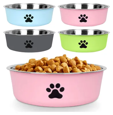 Produktbild von 4 Stück Hundenapf aus Edelstahl, Rutschfester Napf für Hunde, 18CM Wassernapf für Hunde und Katzen