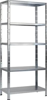 Produktbild von Stecksystem-Grundregal, 5 Böden, 2000x1200x500, verz.