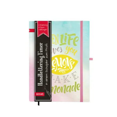 Produktbild von ROTH Handlettering-Timer - Lemon, 1 Woche 1 Seite, immerwährend, Planer und Übungsbuch in einem