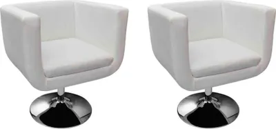 Produktbild von vidaXL Barsessel 2 Stk. Weiß Kunstleder