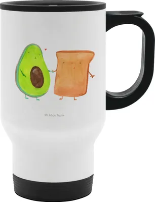 Produktbild von Mr. & Mrs. Panda To-Go-Becher Avocado Toast - Weiß - Geschenk, Hochzeitsgeschenk, Hochzeit, Freundin, Teebecher To Go, Thermobecher Klein, Kaffeebecher