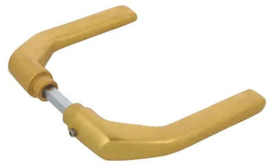Produktbild von Amig - Türgriffgarnitur ohne Rosette aus Aluminium, matt vergoldet - 130 x 61 mm - Mod. 2113-8 mm Vierkant - Für Türen von 35 bis 65 mm