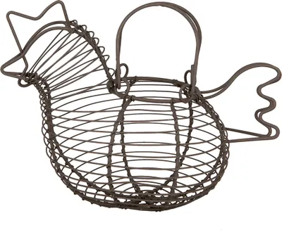 Produktbild von Clayre & Eef Eierkorb Huhn 23x14x17 cm Braun Metall