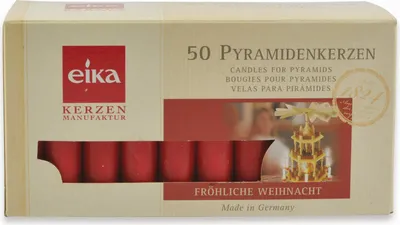 Produktbild von Pyramidenkerzen | 14/75 mm | 50 Stück | Rot | Weihnachtskerzen