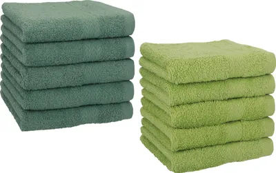 Produktbild von Betz 10 Stück Seiftücher 30x30 cm PREMIUM 100% Baumwolle  Farbe: tannengrün und avocadogrün