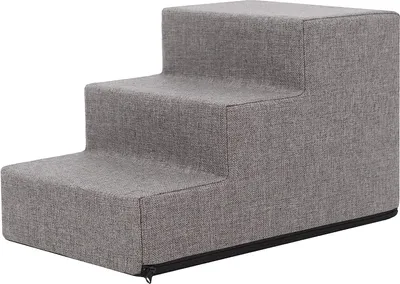 Obrázok produktu pre PillowPrim Pet Schody Vstupná pomôcka Menšie schody pre psov Rampy Schody pre mačky 3 schody Malé sivé Výška 30 cm