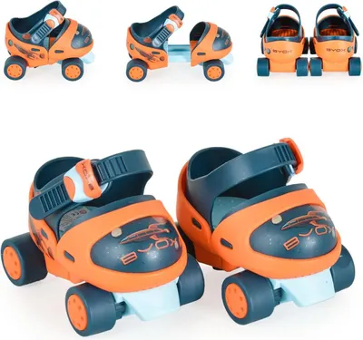 Produktbild von Byox Rollschuhe Scooper Skates Bremse vier Räder Kunststoffrollen ab 3 Jahren blau