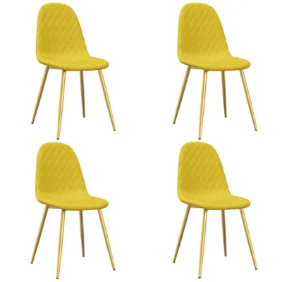 Produktbild von vidaXL Esszimmerstühle 4 Stk. Senfgelb Samt
