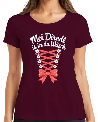 Immagine prodotto di Maglia da donna Mei Dirndl, stile , con motivo "lederhose" (pantaloni in pelle tradizionali), colore bordeaux, taglia XL