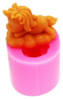 Produktbild von Einhorn-Silikonform für Seife, Kuchen, Schokolade, Eiswürfel Rosa 7,5x6x5cm