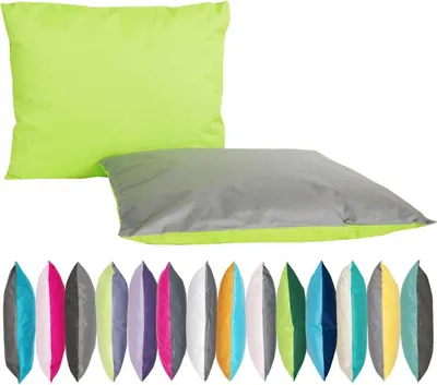 Produktbild von JACK 2-farbiges Wende Outdoor Lounge Kissen 30x50cm Dekokissen inkl. Füllung Wasserfest Sitzkissen Garten Stuhl, Farbe:Grau - Grün
