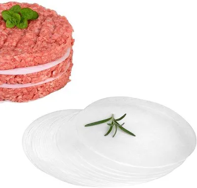 Produktbild von Papier für Burgerpressen, 50 Stück für Party-Hamburgerpressen, Burgerpapier, Papier für kleine Hamburger und Pattypressen, Burgerzuschnitte rund 11,5 cm