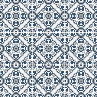 Obrázek produktu pro Samolepicí obkladové nálepky do kuchyně a koupelny – 9 cementových obkladových nálepek Azulejos Madina – 9 nálepek o rozměrech 20 x 20 cm