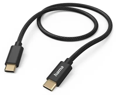Image de Câble de charge "Fabric" USB-C - USB-C, 1,5 m, nylon, noir