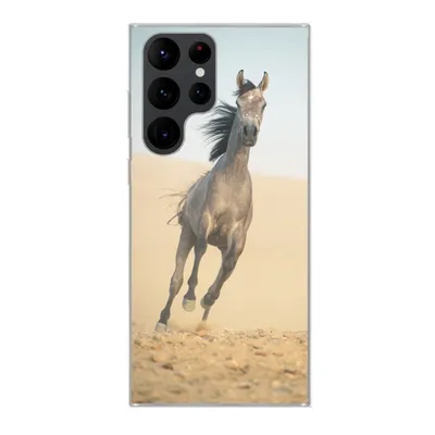 Produktbild von MuchoWow® Handyhülle Schutzhülle Hülle für Samsung Galaxy S22 Ultra Pferd - Sand - Wüste Silikon Softcase Handy Hülle - Abbildung