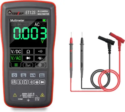 Produktbild von 2-in-1 Digitaler Wärmebild-Multimeter mit 2,8" Farbdisplay, 6000 Zählungen – Misst Spannung, Strom, Widerstand, Kapazität, Frequenz und Temperatur