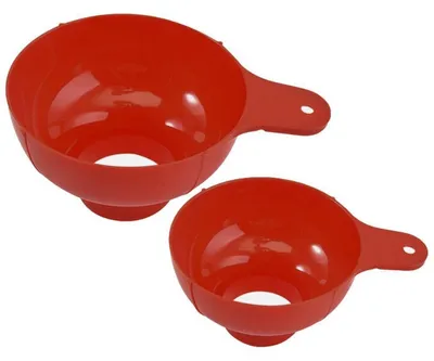 Produktbild von Kunststofftrichter 2 Stück Rot Weitmund zum Abfüllen für Gläser & Flaschen