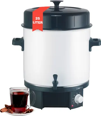 Produktbild von Clatronic® 2in1 Heißgetränke- & Einkochautomat mit 25L Tankinhalt | Einkochtopf für z.B. Glühwein oder Punsch | Glühweinkocher mit Emaillierung & integriertem Ablaufzapfhahn | 1800W | EKA 3338
