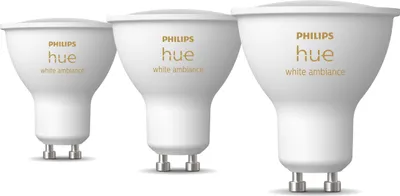 Obrázok produktu pre Philips Hue White ambience 8720169230095, Inteligentná žiarovka, Bluetooth/Zigbee, Biela, LED, GU10, GU10