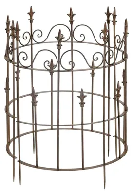 Produktbild von 2er Set Staudenhalter halbrund aus Metall Eisen rostfarben Deko 80 cm hoch 59 cm breit