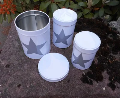 Produktbild von Dosen-Set Vorratsdosen STAR 3 Stück 3 Größen mit Deckel 12-15 cm